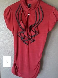 Red black blouse